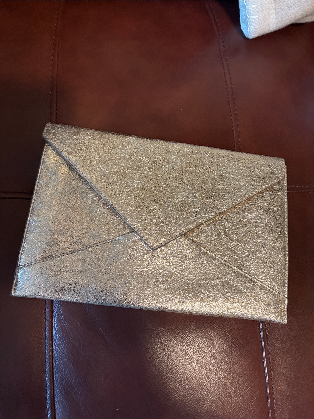 Banana Republic Gold Metallic Envelope Clutch
